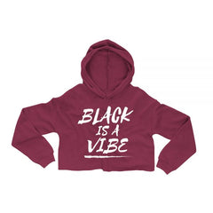 Black is a Vibe Crop Top Hoodie (Women)